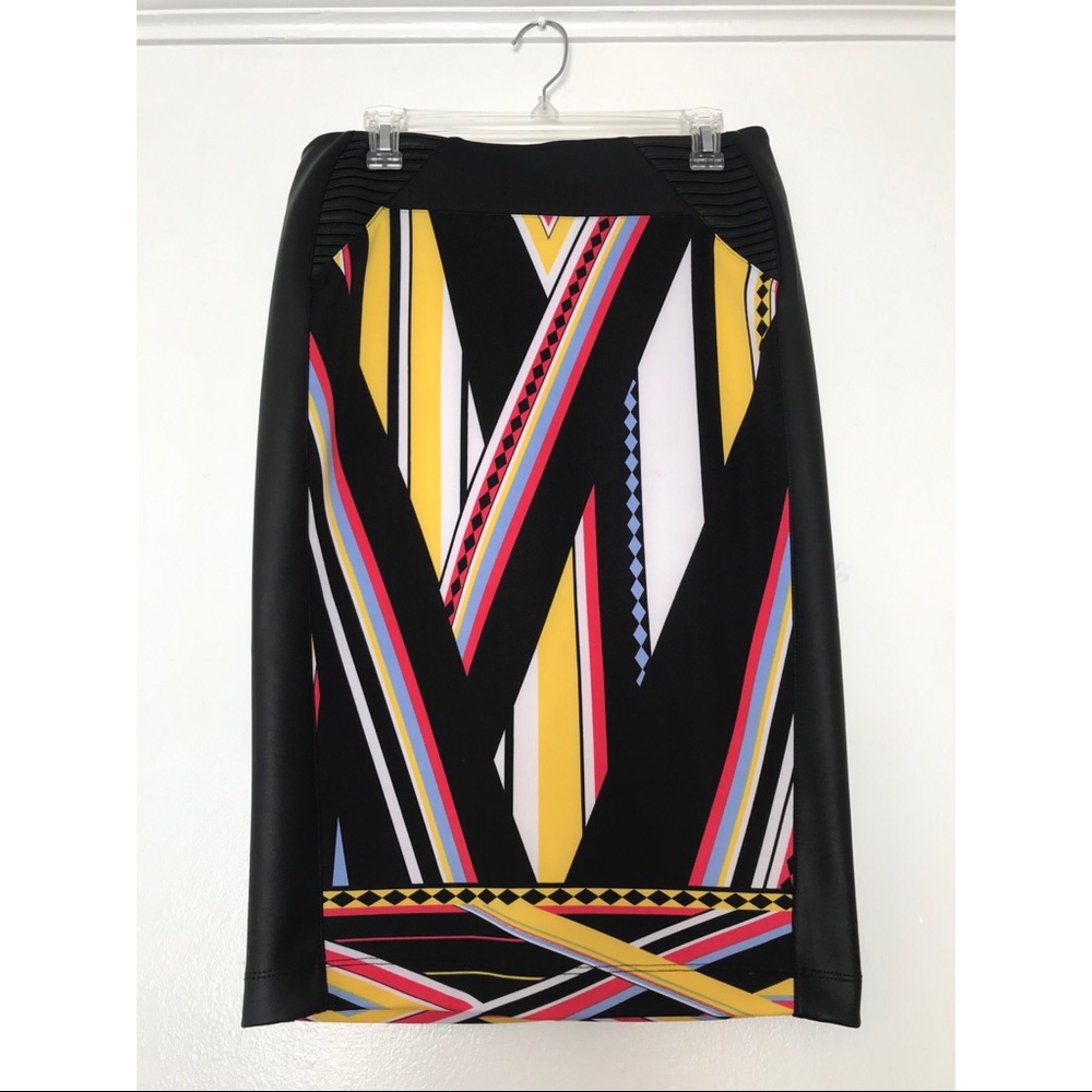 Multi color midi pencil skirt